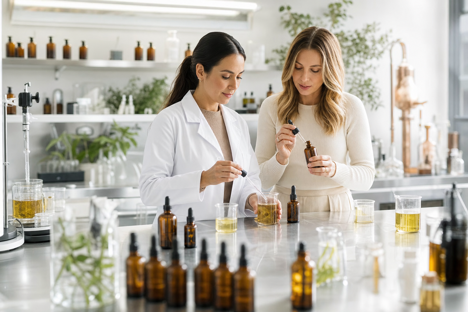 Hair oil and serum formulation lab