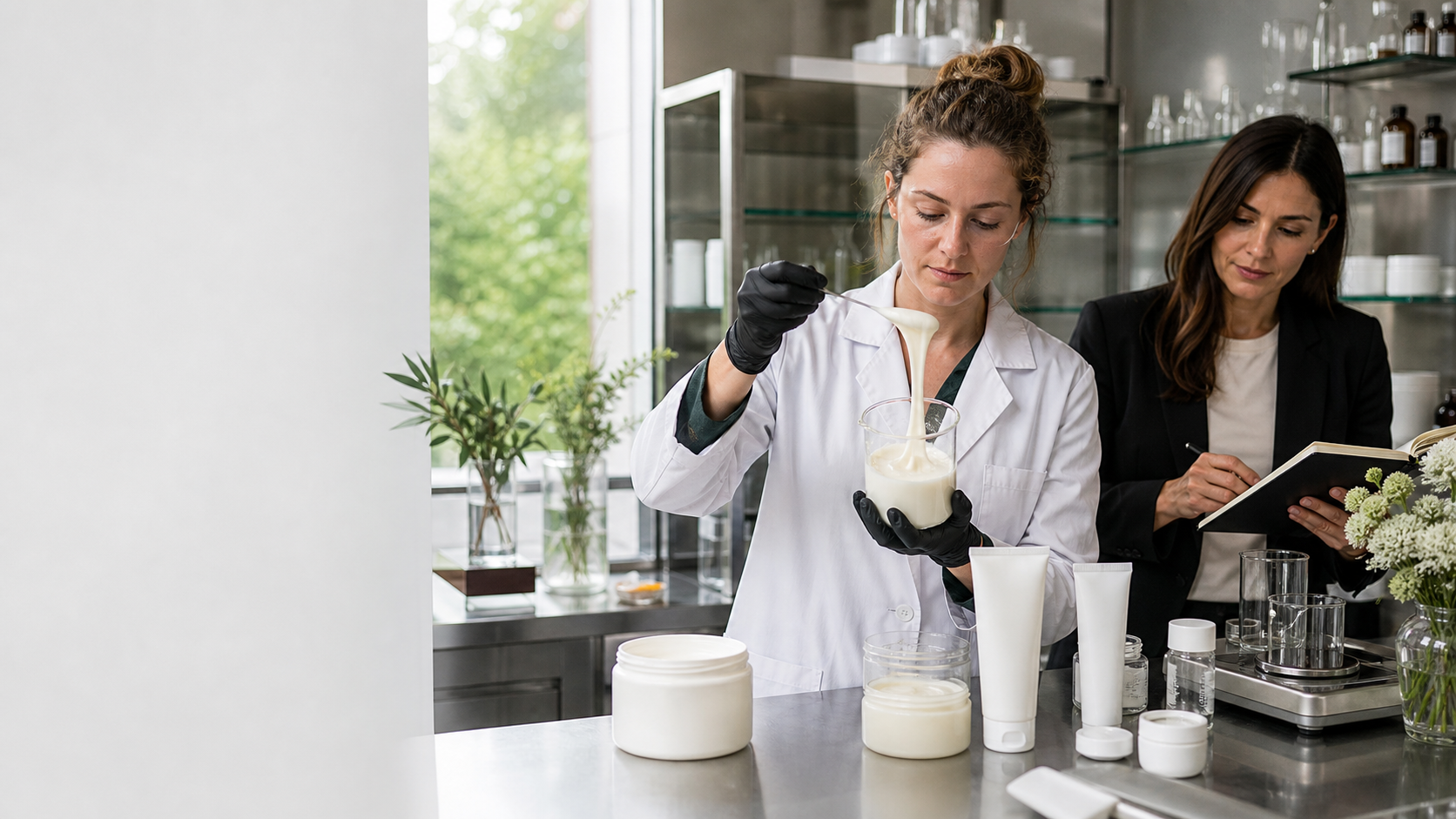 Hair mask richness and packaging review inside a hair care formulation laboratory